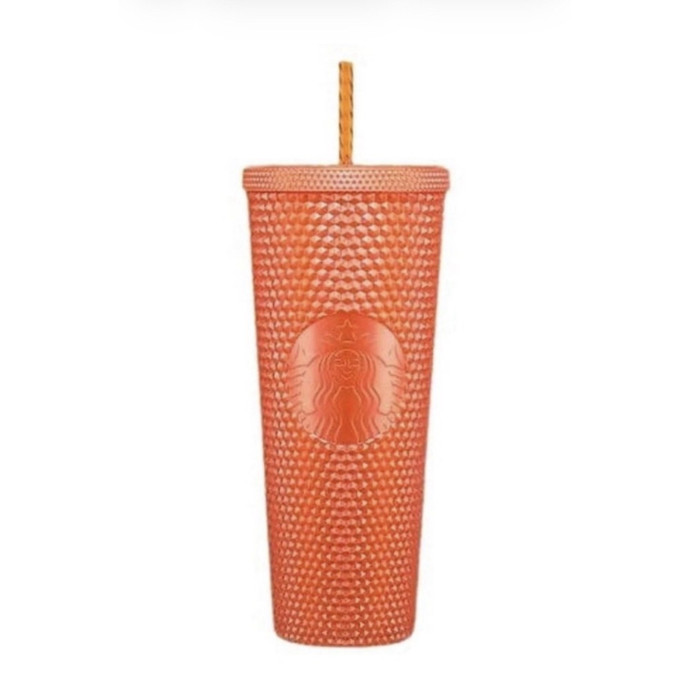 Starbucks Fall Halloween 2022 Bling Pearl Orange Studded Tumbler Venti 24oz NEW